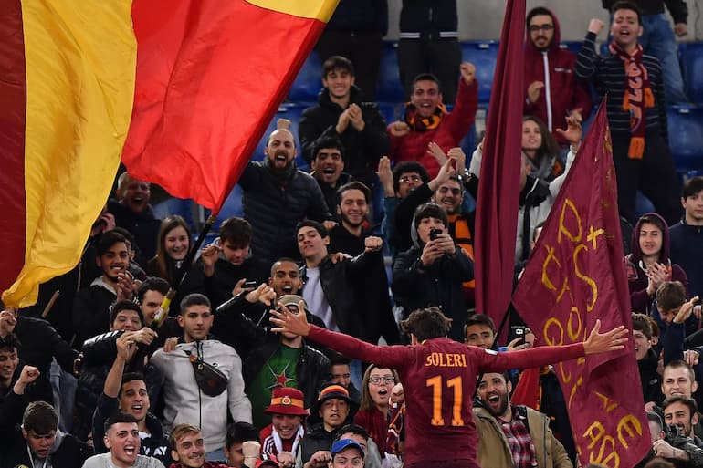 Soleri con la maglia della Roma